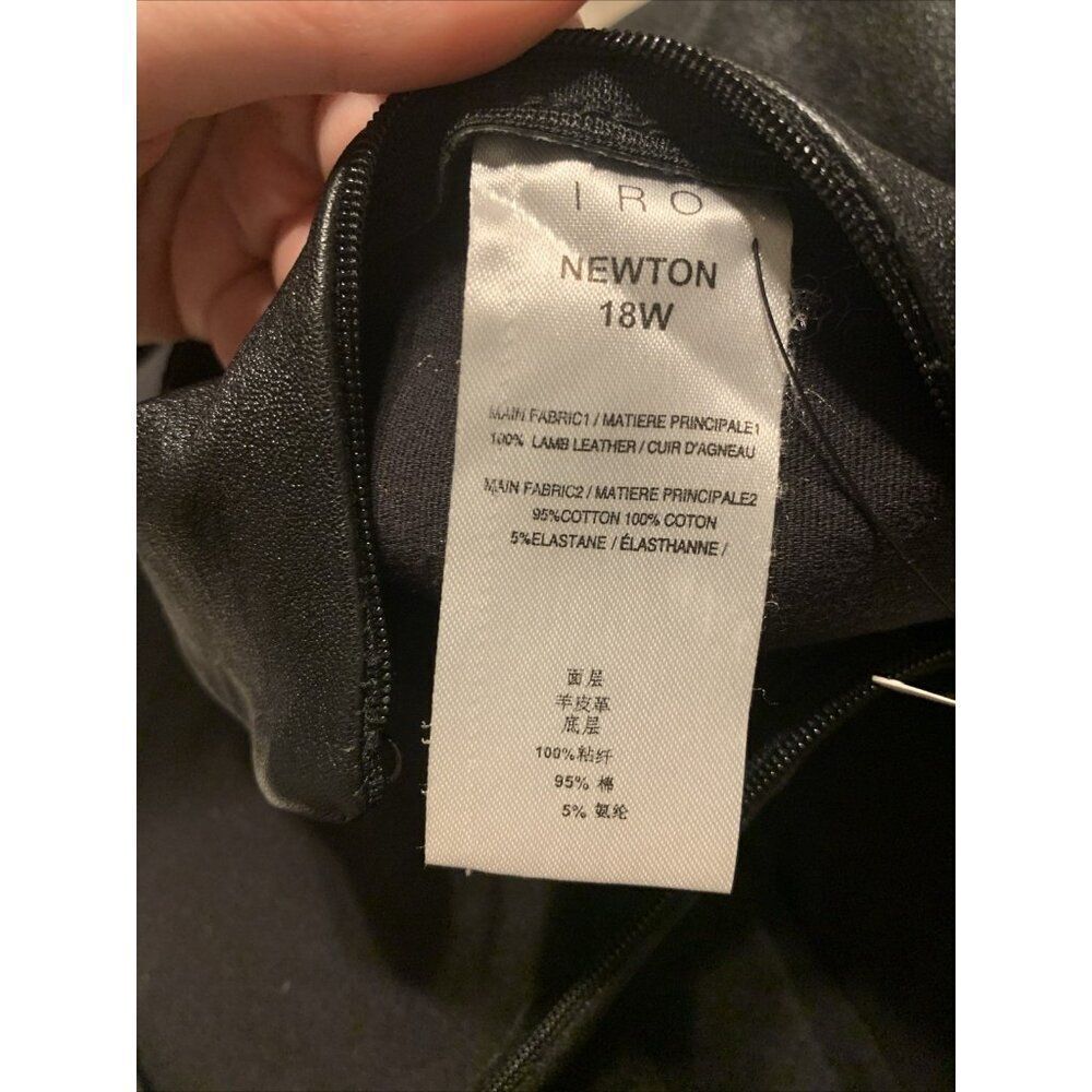Iro Authentic Solid Black Genuine Lamb Leather Hi… - image 6